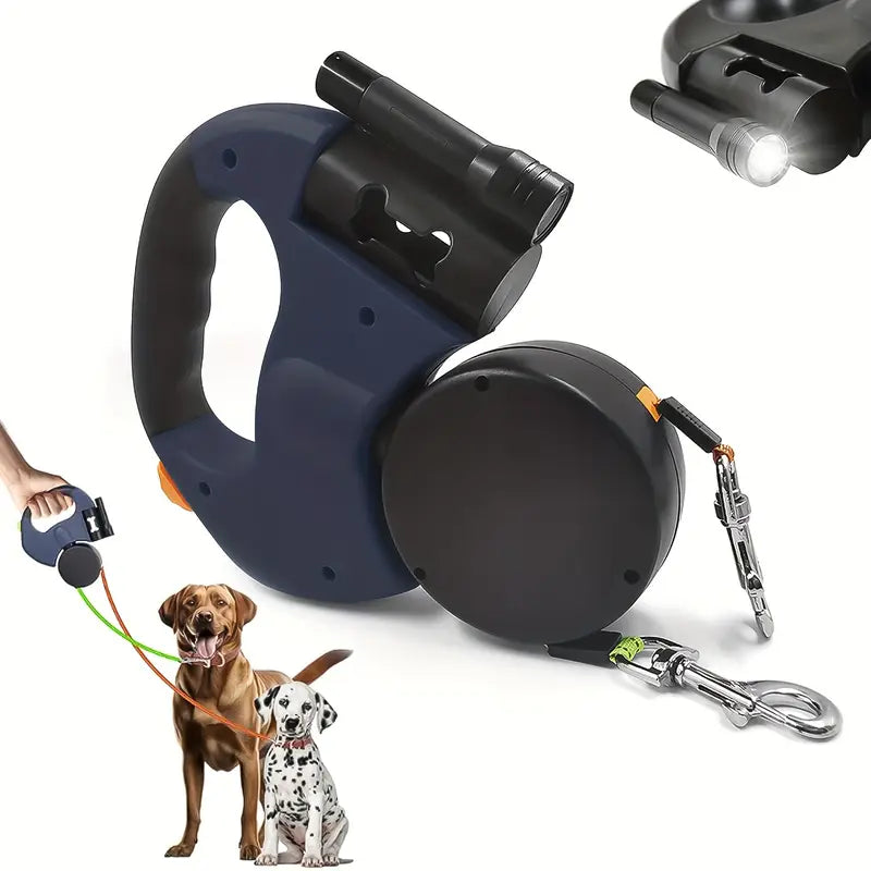 Retractable Duel Anti-Tangle Leash