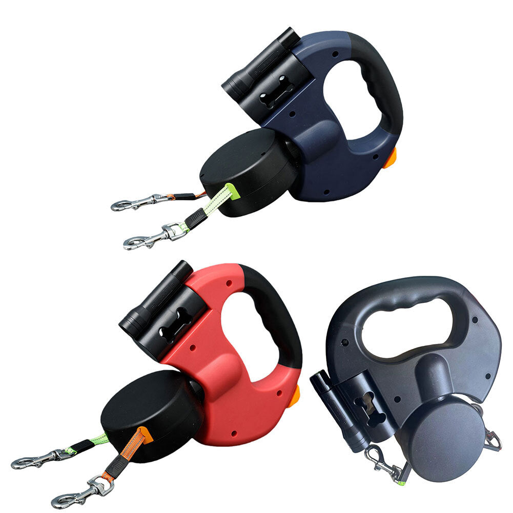 Retractable Duel Anti-Tangle Leash